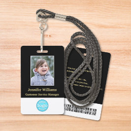 Crachá Foto Personalizada do Funcionário Nome Código de B