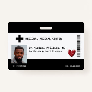 Crachá Foto personalizada, nome, código do Bar, logotipo