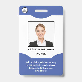 Crachá Foto personalizada, nome, logotipo, código do Bar,