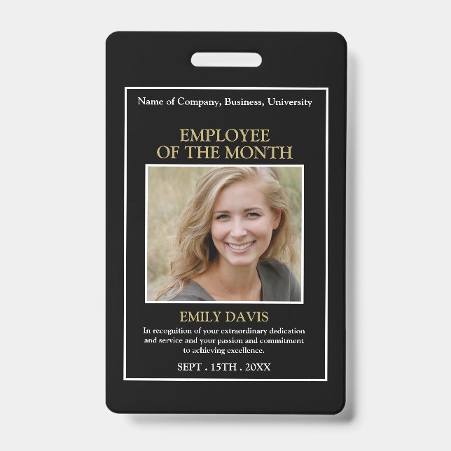 Crachá Foto Personalizada - Prêmio de Funcionário (Frente)