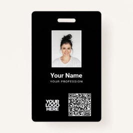 Crachá Foto personalizada, Qr e código de Bar, logotipo, 