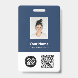 Crachá Foto personalizada, Qr e código de Bar, logotipo, 
