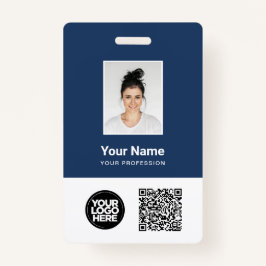 Crachá Foto personalizada, Qr e código de Bar, logotipo, 