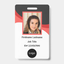 Foto personalizada vermelha e preta de funcionário