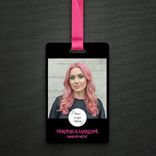 Crachá Foto Preto e Rosa Choque em Negrito
