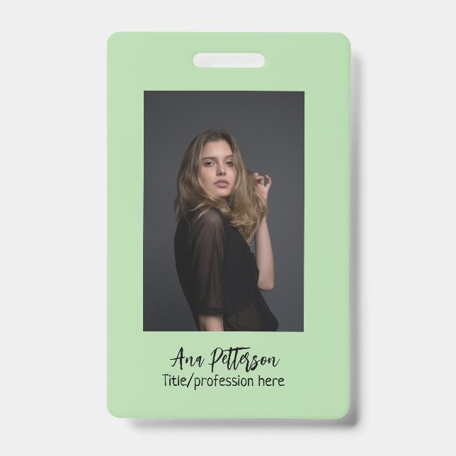 Crachá foto profissional QR site de e-mail social moderno (Frente)