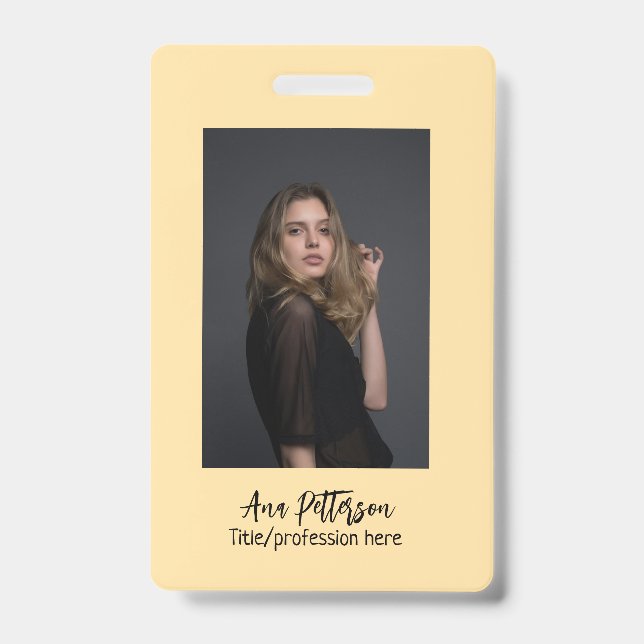 Crachá foto profissional QR site de e-mail social moderno (Frente)