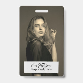 Crachá foto profissional QR website email social moderno