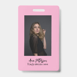 Crachá foto profissional QR website email social moderno