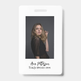 Crachá foto profissional QR website email social moderno