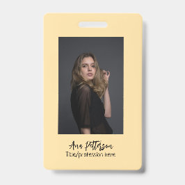 Crachá foto profissional QR website email social moderno