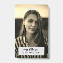 Crachá foto profissional QR website email social moderno