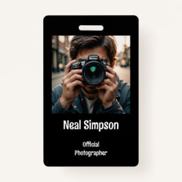 Crachá Fotógrafo Oficial