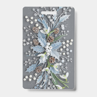 Crachá Frosted Winter Snowdrop Floral Arrangement