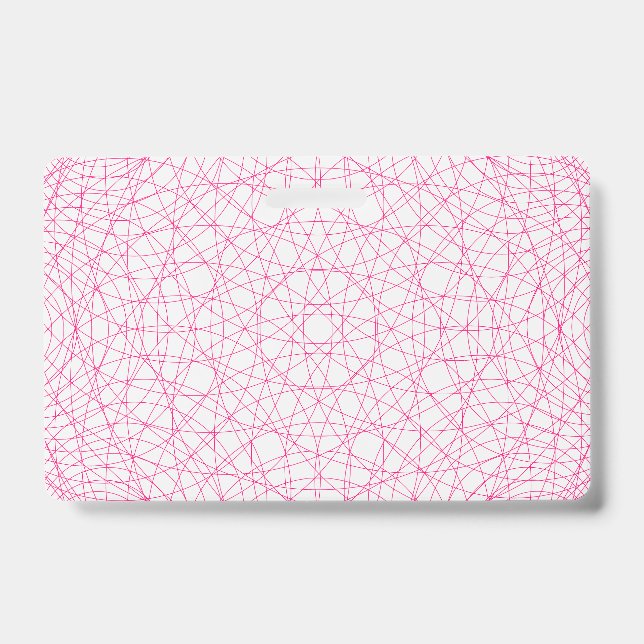 Crachá Full Pattern Neon Pink ID Badge – Customizable (Frente)