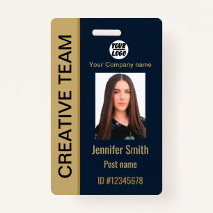 Crachá funcionário corporativo personalizado,Nome,ID azul