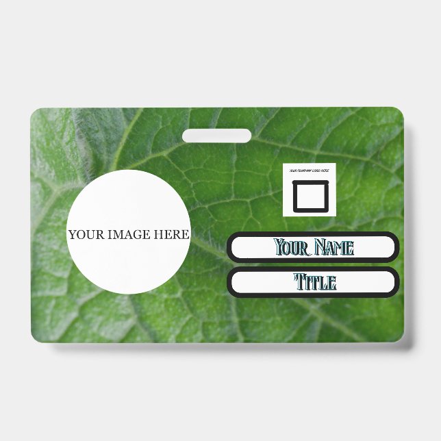 Crachá Funcionário de Imagem de Nome Personalizado Detalh (Frente)