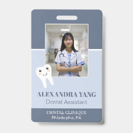 Crachá Funcionário do consultório dentário, foto da assis