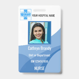 Crachá funcionário do Hospital Personalizado Azul ou Cl