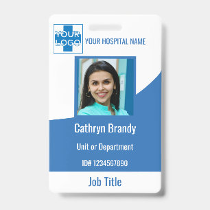 Crachá funcionário do Hospital Personalizado Azul ou Cl