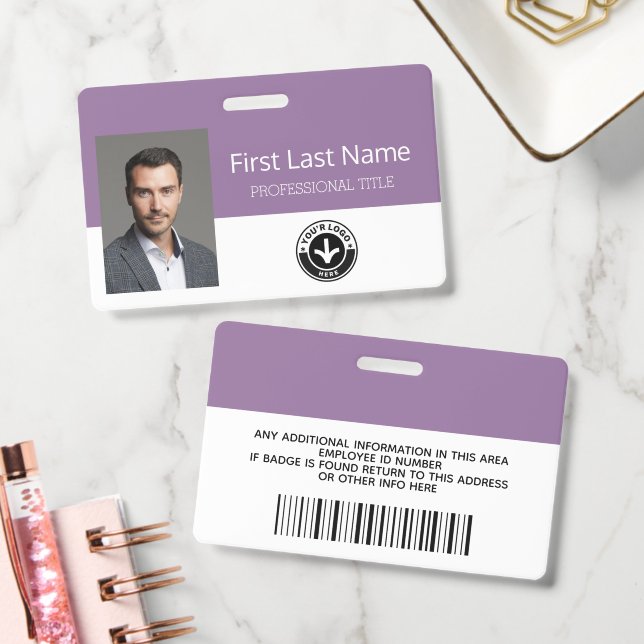Crachá Funcionário Personalizado - Foto, Código de Barras (Escritório)
