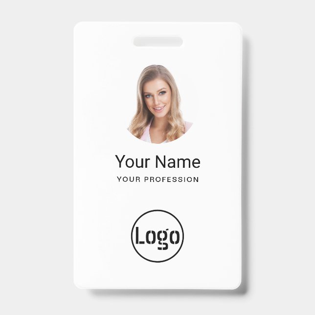 Crachá Funcionário Personalizado - Foto, Código de Barras (Frente)