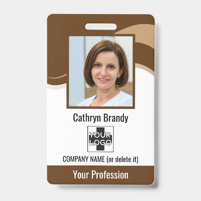 Crachá Funcionário Personalizado, Foto, Código do Bar e L (Frente)