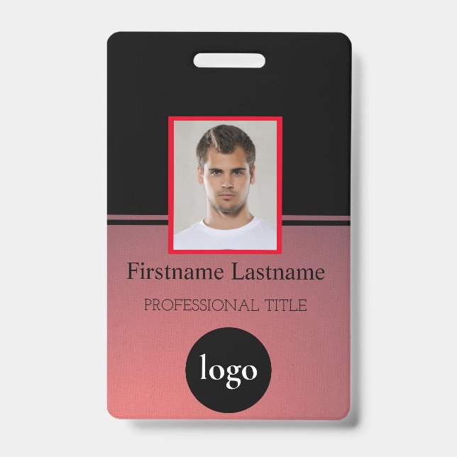 Crachá Funcionário Personalizado - Foto, Código do Bar, L (Frente)