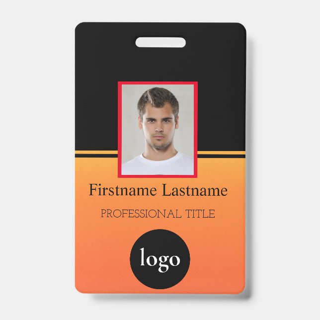 Crachá Funcionário Personalizado - Foto, Código do Bar, L (Frente)