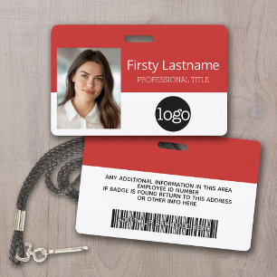 Crachá Funcionário Personalizado - Foto, Código do Bar, L