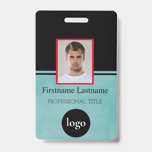 Crachá Funcionário Personalizado - Foto, Código do Bar, L (Frente)
