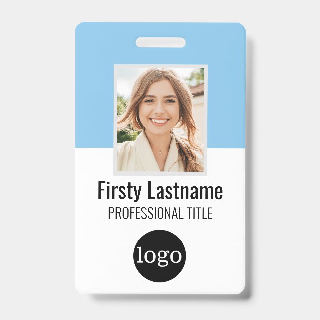 Crachá Funcionário Personalizado - Foto, Código do Bar, L (Frente)