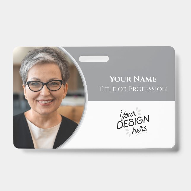 Crachá Funcionário Personalizado, Foto, Nome, Cargo, Logo (Frente)