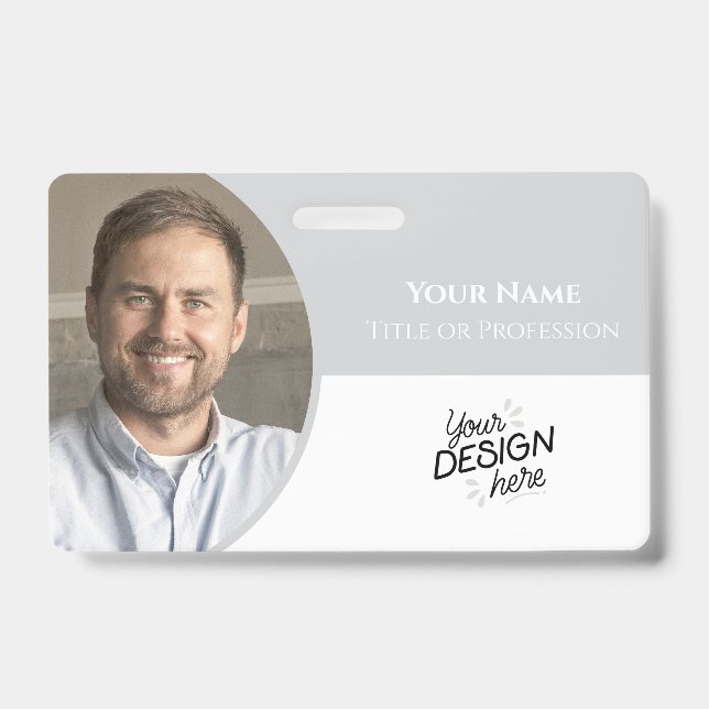 Crachá Funcionário Personalizado, Foto, Nome, Cargo, Logo (Frente)