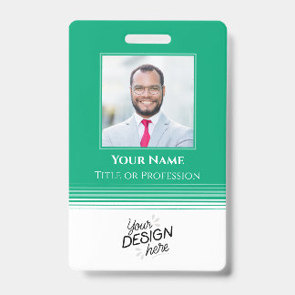 Crachá Funcionário Personalizado, Foto, Nome, Cargo, Logo