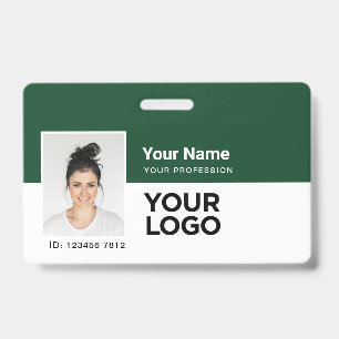 Crachá Funcionário Personalizado Logotipo Nome Barra de