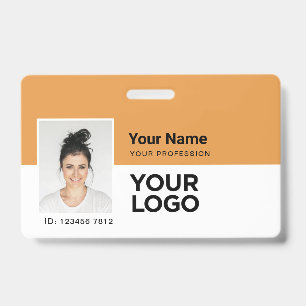 Crachá Funcionário Personalizado Logotipo Nome Barra de