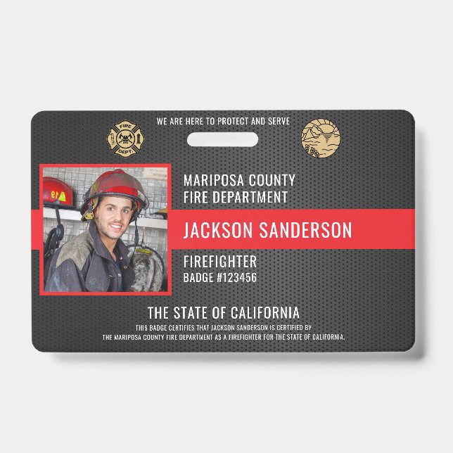 Crachá Funcionário Personalizável do Corpo de Bombeiros B (Frente)