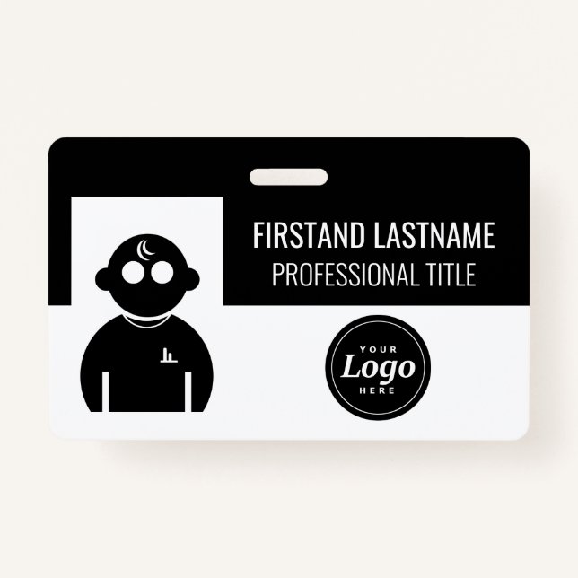 Crachá Funcionário Preto (Frente)