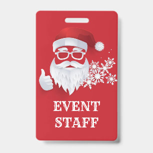 Crachá Funcionarios de Eventos de Natal de Corte de Papé
