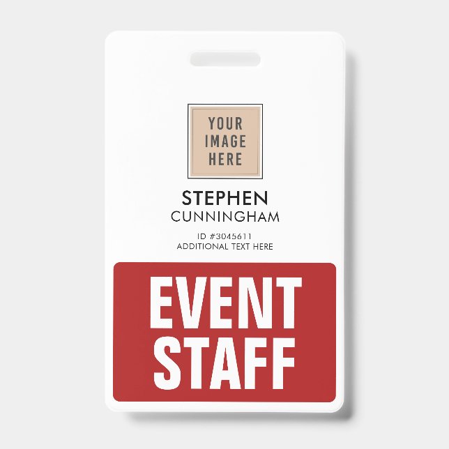 Crachá Funcionários de Eventos Personalizados Profissiona (Frente)