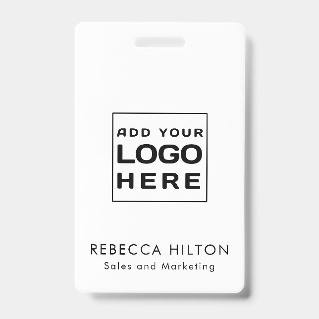 Crachá Funcionários de Logotipo Comercial Personalizados  (Frente)