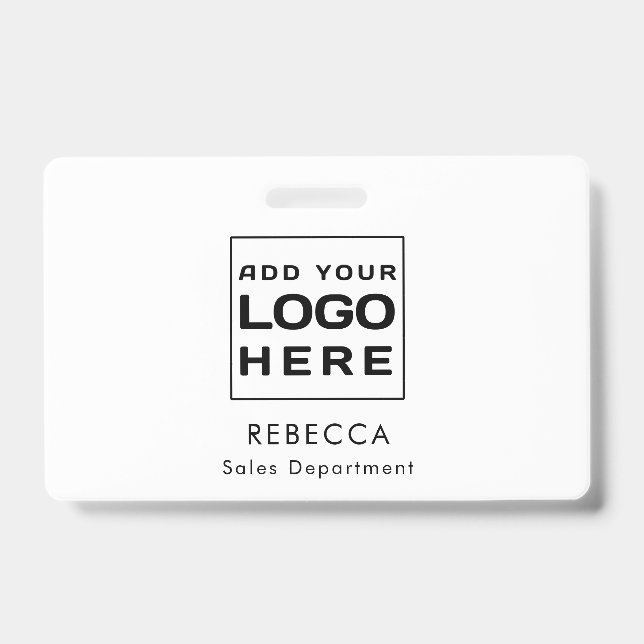 Crachá Funcionários de logotipo simples de empresa person (Frente)