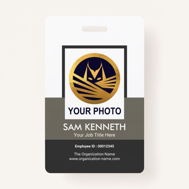 Crachá Funcionarios de Modelo de Fotografia de Coluna da  (Frente)