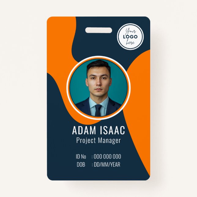 Crachá Funcionarios de Nome de etiqueta de código de barr (Frente)