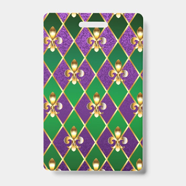 Crachá Fundo de Joias Mardi Gras (Frente)