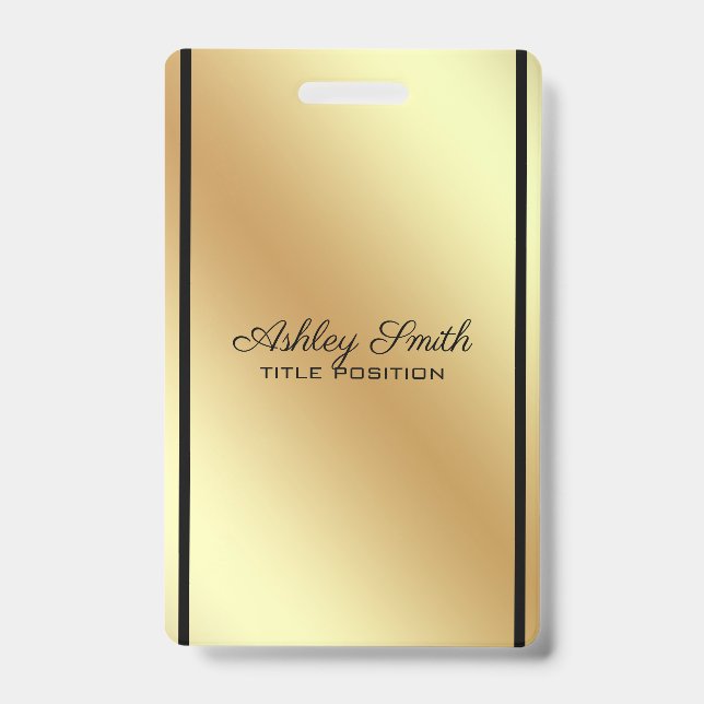 Crachá Fundo Dourado Faixa Preta (Frente)