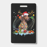 Crachá Funny Santa Dachshund Reindeer Light Christmas<br><div class="desc">Funny Santa Dachshund Reindeer Light Christmas 
Cute gift for dog lovers,  dog fans,  dog owners. 
With the cute dog design,  this will be a great gift for your parents,  siblings,  relatives,  best friends,  or for yourself.
A version designed specially on Birthdays,  or important events.</div>