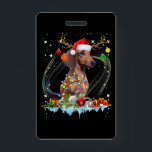 Crachá Funny Santa Dachshund Reindeer Light Christmas<br><div class="desc">Funny Santa Dachshund Reindeer Light Christmas 
Cute gift for dog lovers,  dog fans,  dog owners. 
With the cute dog design,  this will be a great gift for your parents,  siblings,  relatives,  best friends,  or for yourself.
A version designed specially on Birthdays,  or important events.</div>