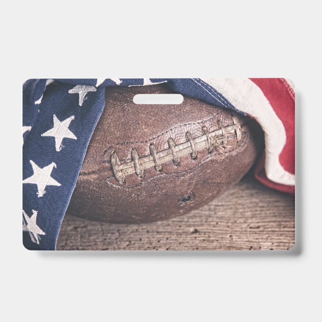 Crachá Futebol Americano Antigo e Bandeira (Frente)